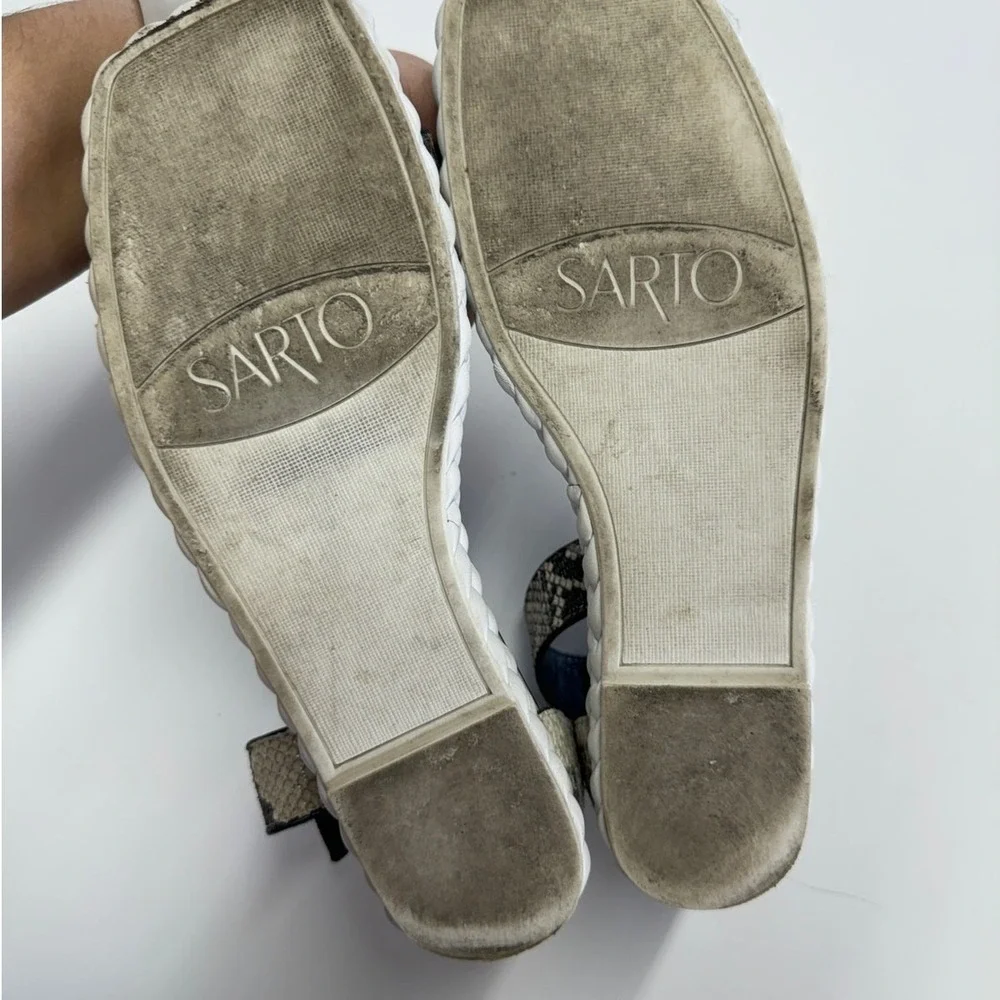 Sarto Franco Sarto Sandals Womens 9.5 Grey Snakeskin Tiana 2 Espadrille‎ Wedge